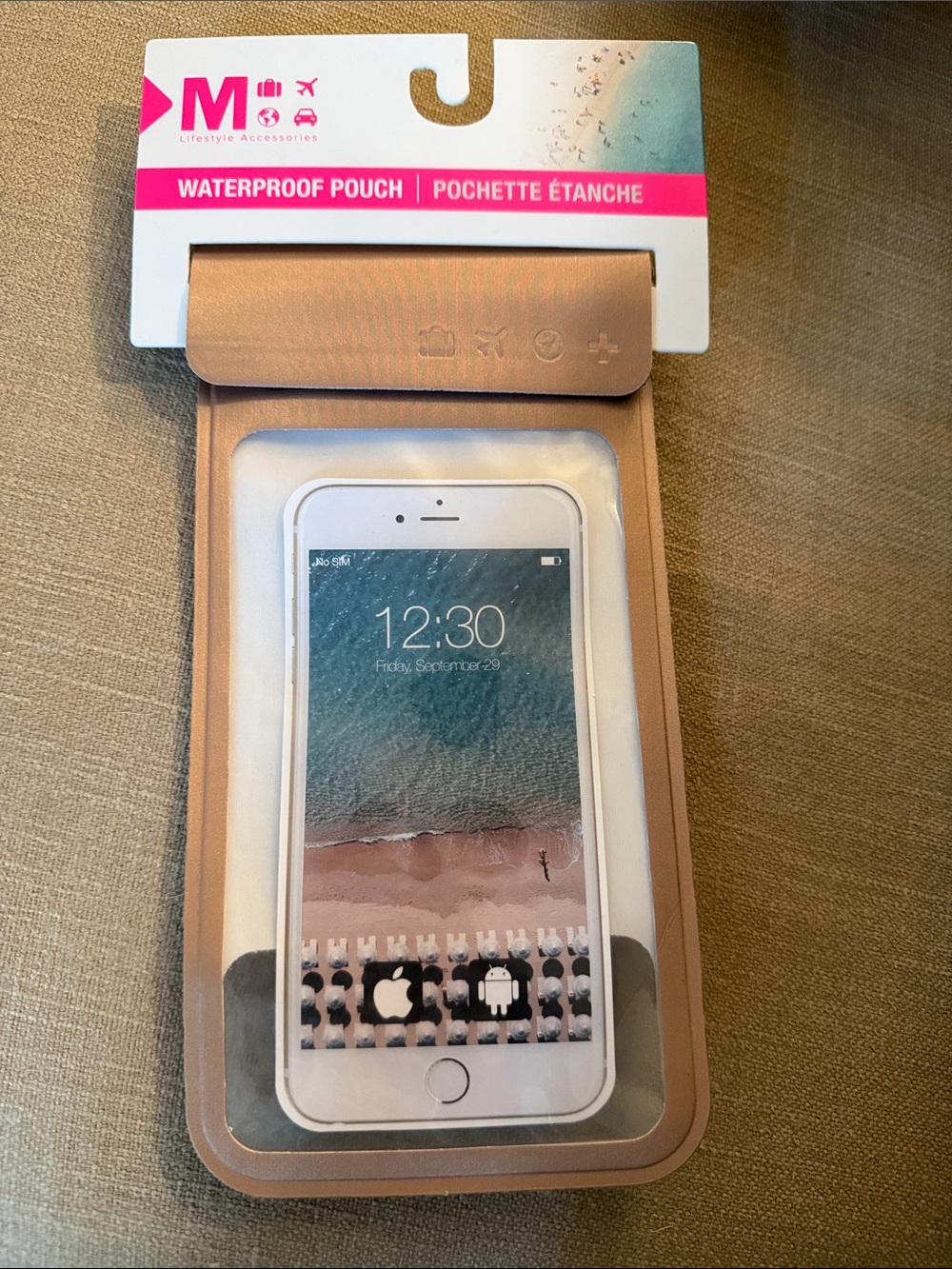 My Tagalongs Dry Stash Waterproof Phone Pouch Rose Gold Crossbody